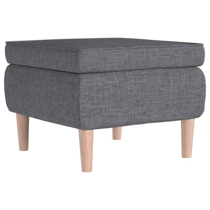 Poggiapiedi con Gambe in Legno Grigio Chiaro in Tessuto
