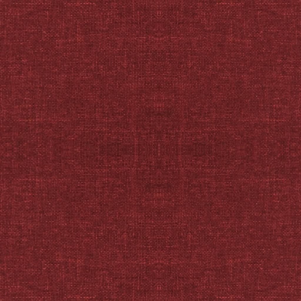 Poggiapiedi con Gambe in Legno Rosso Vino in Tessuto