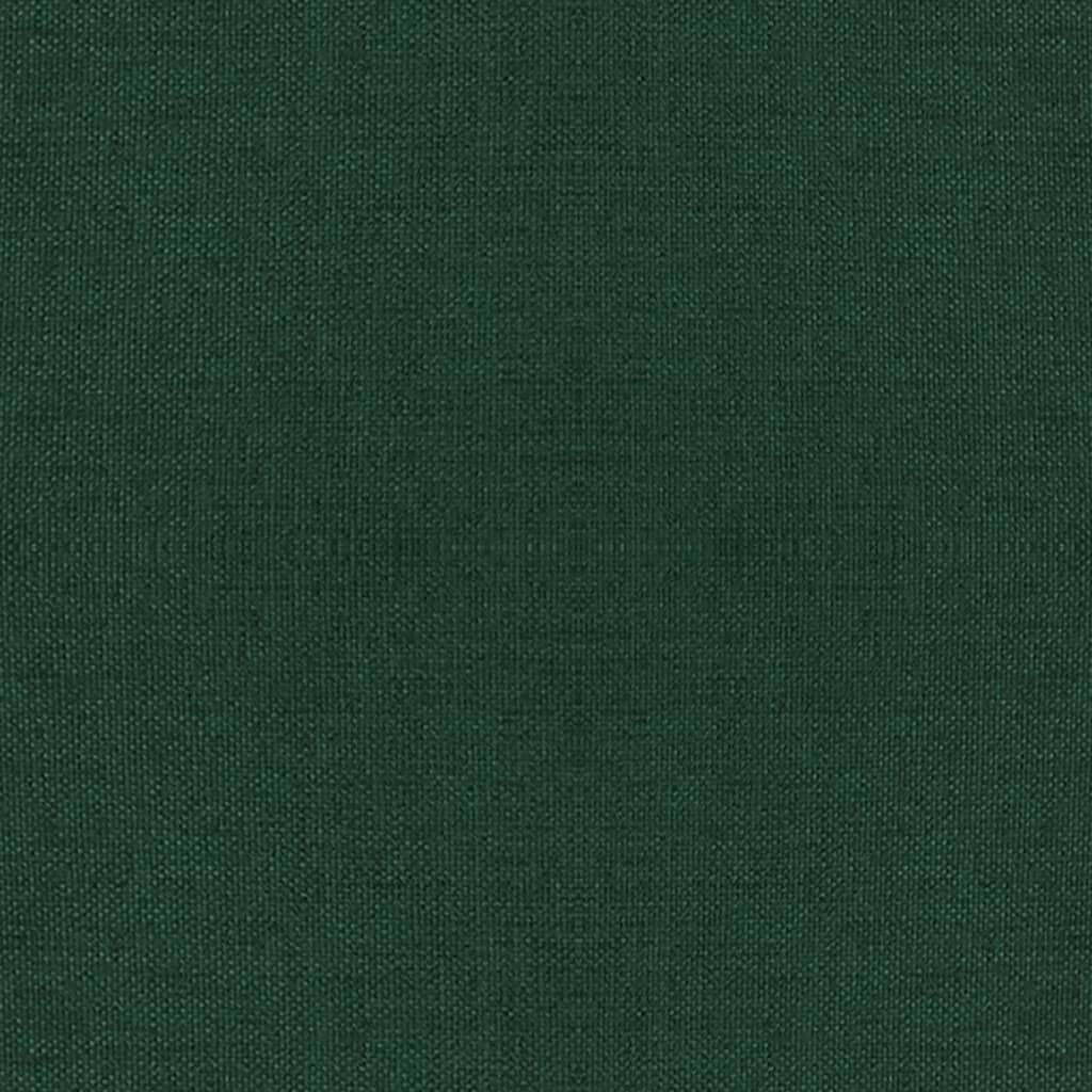 Poggiapiedi con Gambe in Legno Verde Scuro in Tessuto