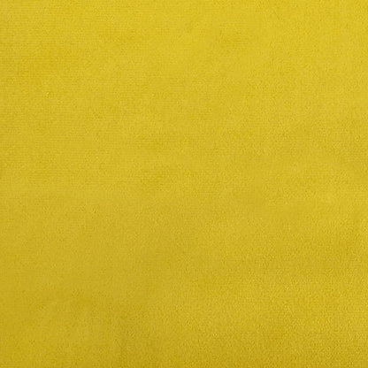 Poggiapiedi con Gambe in Legno Giallo in Velluto