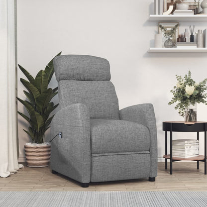 Poltrona Alzapersona Grigio Chiaro Tessuto