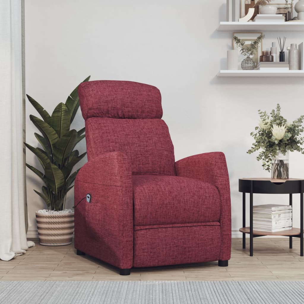 Poltrona Alzapersona Rosso Vino Tessuto