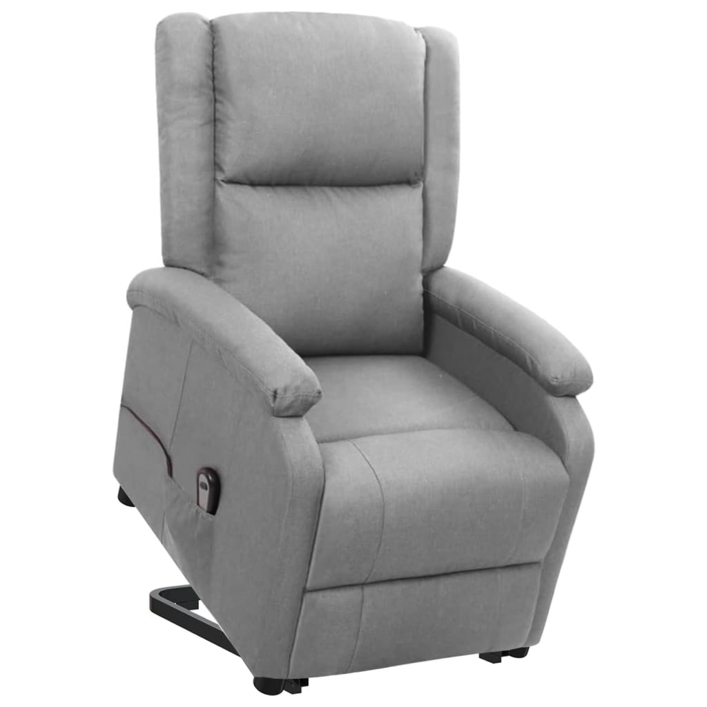 Poltrona Alzapersona Grigio Chiaro Tessuto