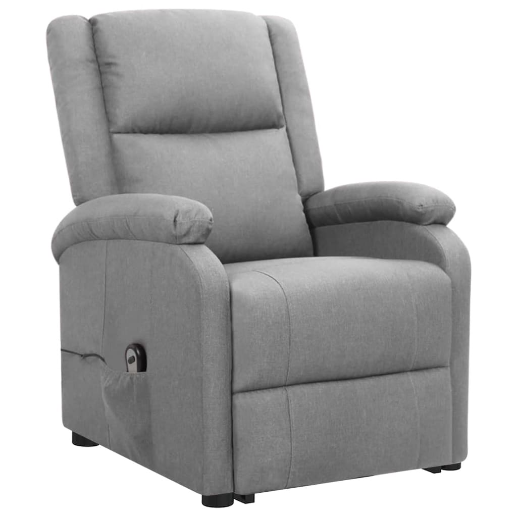 Poltrona Alzapersona Grigio Chiaro Tessuto