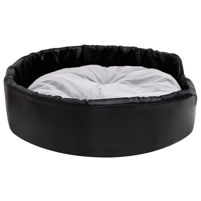 Lettino per Cani Nero e Grigio 90x79x20 cm Peluche e Similpelle