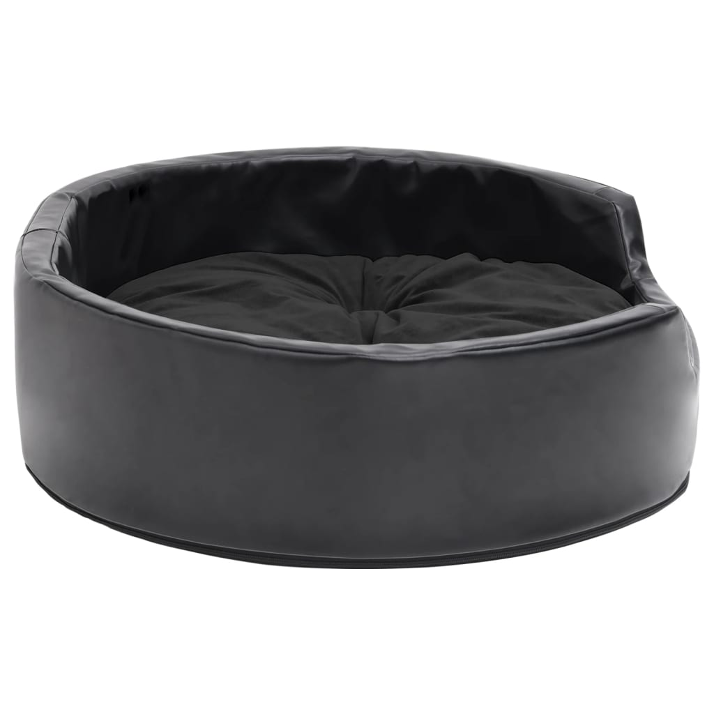 Lettino per Cani Nero 69x59x19 cm in Peluche e Similpelle