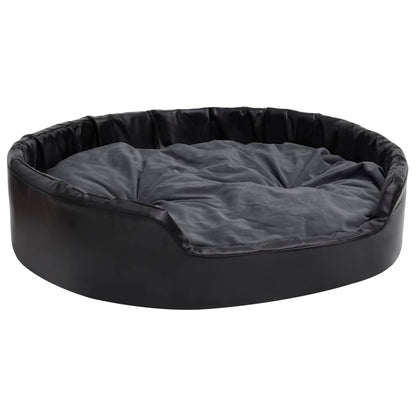 Lettino per Cani Nero e Grigio 99x89x21 cm Peluche e Similpelle