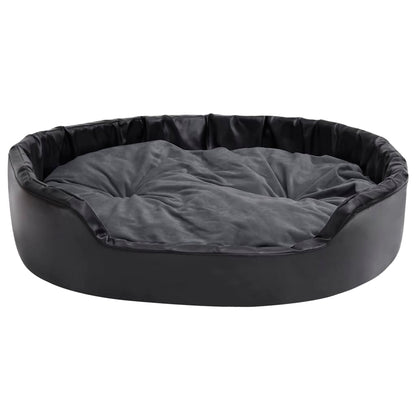 Lettino per Cani Nero e Grigio 99x89x21 cm Peluche e Similpelle