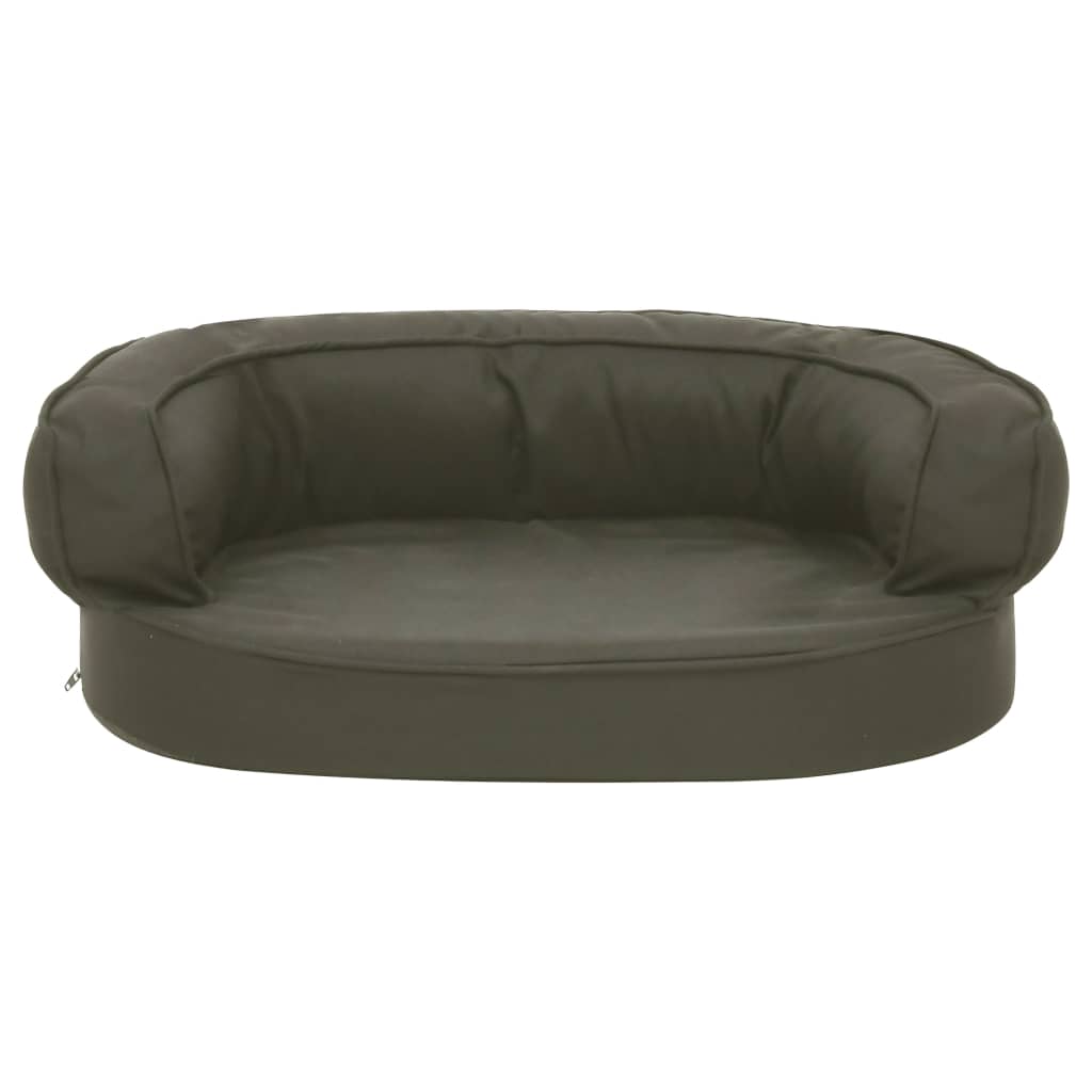 Materasso Ergonomico per Cani 60x42cm Effetto Lino Grigio Scuro
