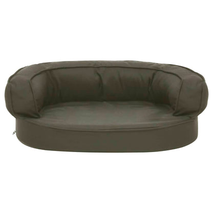 Materasso Ergonomico per Cani 60x42cm Effetto Lino Grigio Scuro