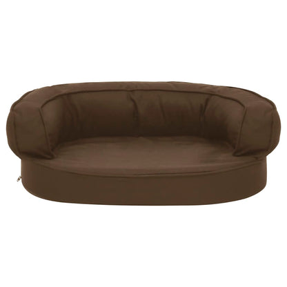 Materasso Ergonomico per Cani 60x42 cm Effetto Lino Marrone