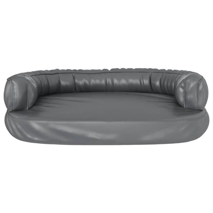 Letto per Cani Ergonomico Gommapiuma Grigio 88x65 cm Similpelle