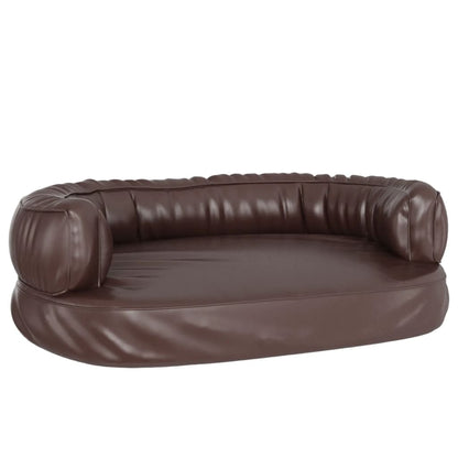 Letto Cani Ergonomico Gommapiuma Marrone 60x42 cm in Similpelle