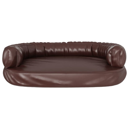 Letto per Cani Ergonomica Gommapiuma Marrone 75x53cm Similpelle