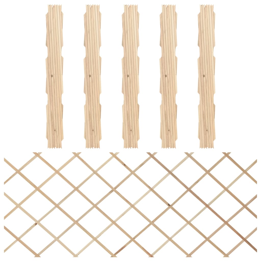 Recinzione a Traliccio 5 pz in Massello Abete 180x80 cm