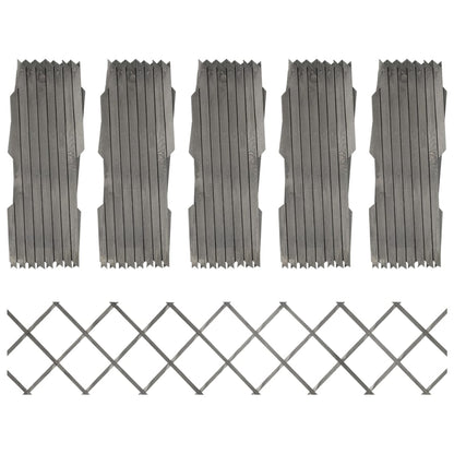 Recinzione a Traliccio 5 pz in Massello Abete Grigio 180x30 cm