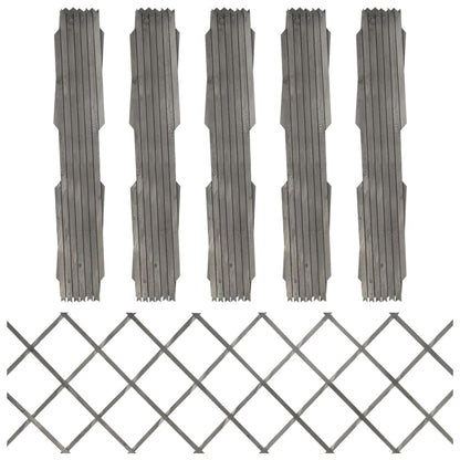 Recinzione a Traliccio 5 pz in Massello Abete Grigio 180x60 cm