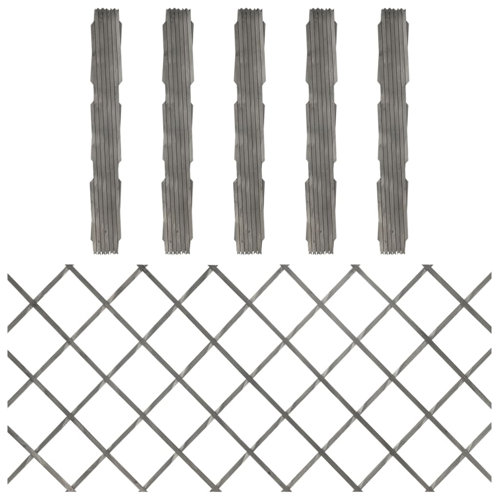 Recinzione a Traliccio 5 pz in Massello Abete Grigio 180x80 cm
