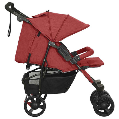 Passeggino Gemellare Rosso in Acciaio