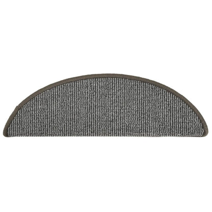 Tappetini per scale 15 pz 56x17x3 cm Grigio Semicircolari