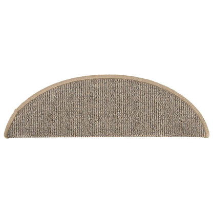 Tappetini per scale 15 pz 56x17x3 cm Marrone Semicircolari