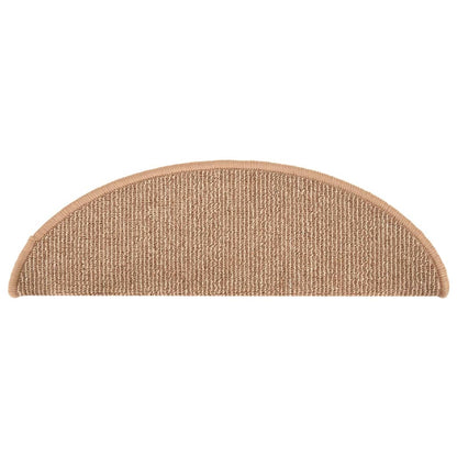 Tappetini per scale 15 pz 56x17x3 cm Marrone chiaro Semicircolari