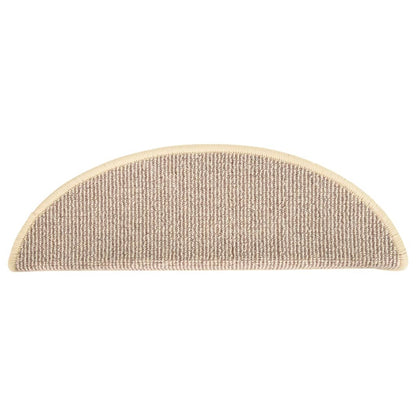 Tappetini per scale 15 pz 56x17x3 cm Bianco e Marrone Semicircolari