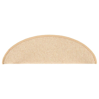 Tappetini per scale 15 pz 56x17x3 cm Crema Semicircolari
