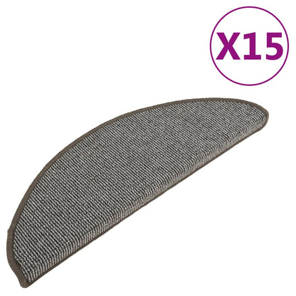 Tappetini per scale 15 pz 65x21x4 cm Grigio Semicircolari Grandi