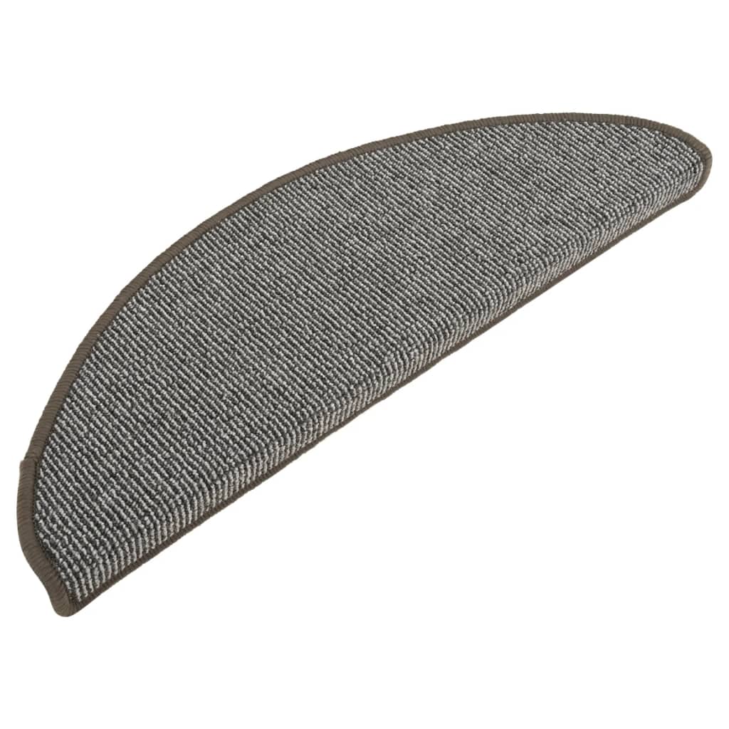 Tappetini per scale 15 pz 65x21x4 cm Grigio Semicircolari Grandi