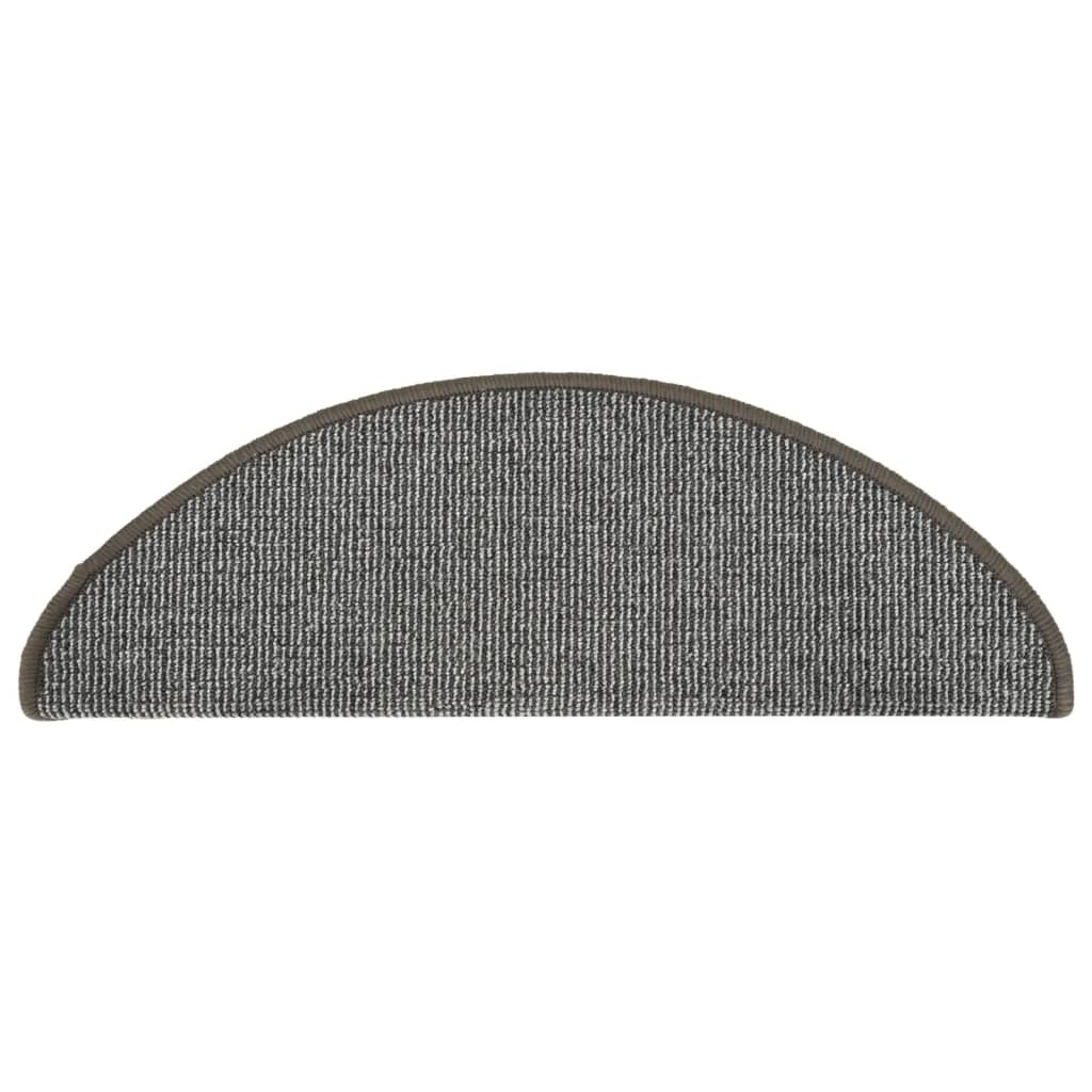 Tappetini per scale 15 pz 65x21x4 cm Grigio Semicircolari Grandi