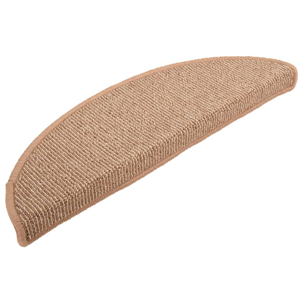 Tappetini per scale 15 pz 65x21x4 cm Marrone chiaro Semicircolari Grandi