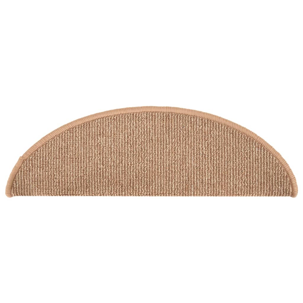 Tappetini per scale 15 pz 65x21x4 cm Marrone chiaro Semicircolari Grandi