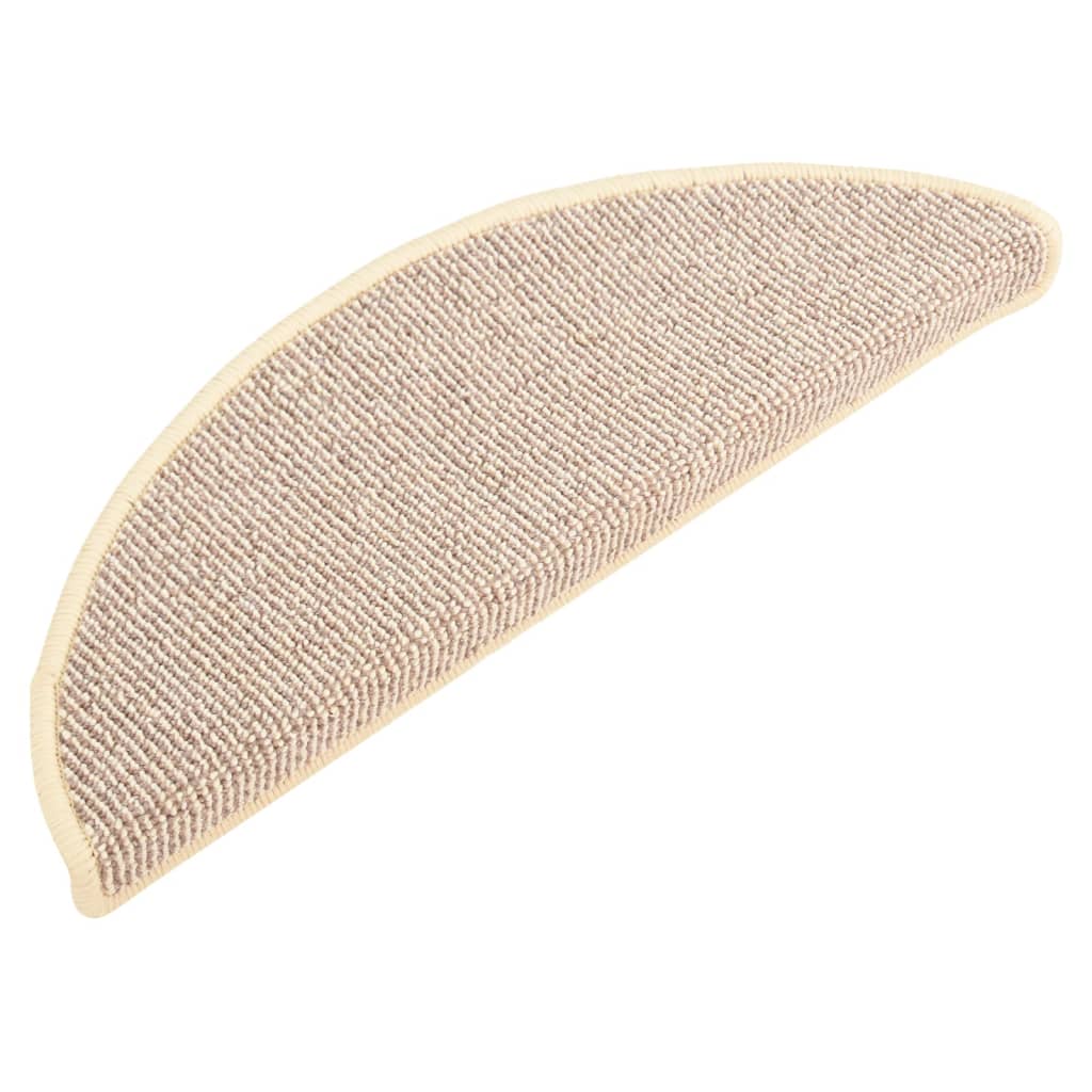 Tappetini per scale 15 pz 65x21x4 cm Bianco e Marrone Semicircolari Grandi