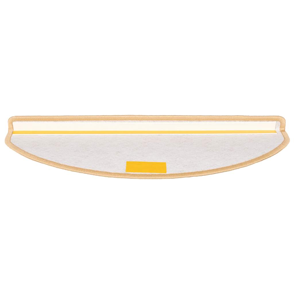 Tappetini per scale 15 pz 65x21x4 cm Bianco e Marrone Semicircolari Grandi