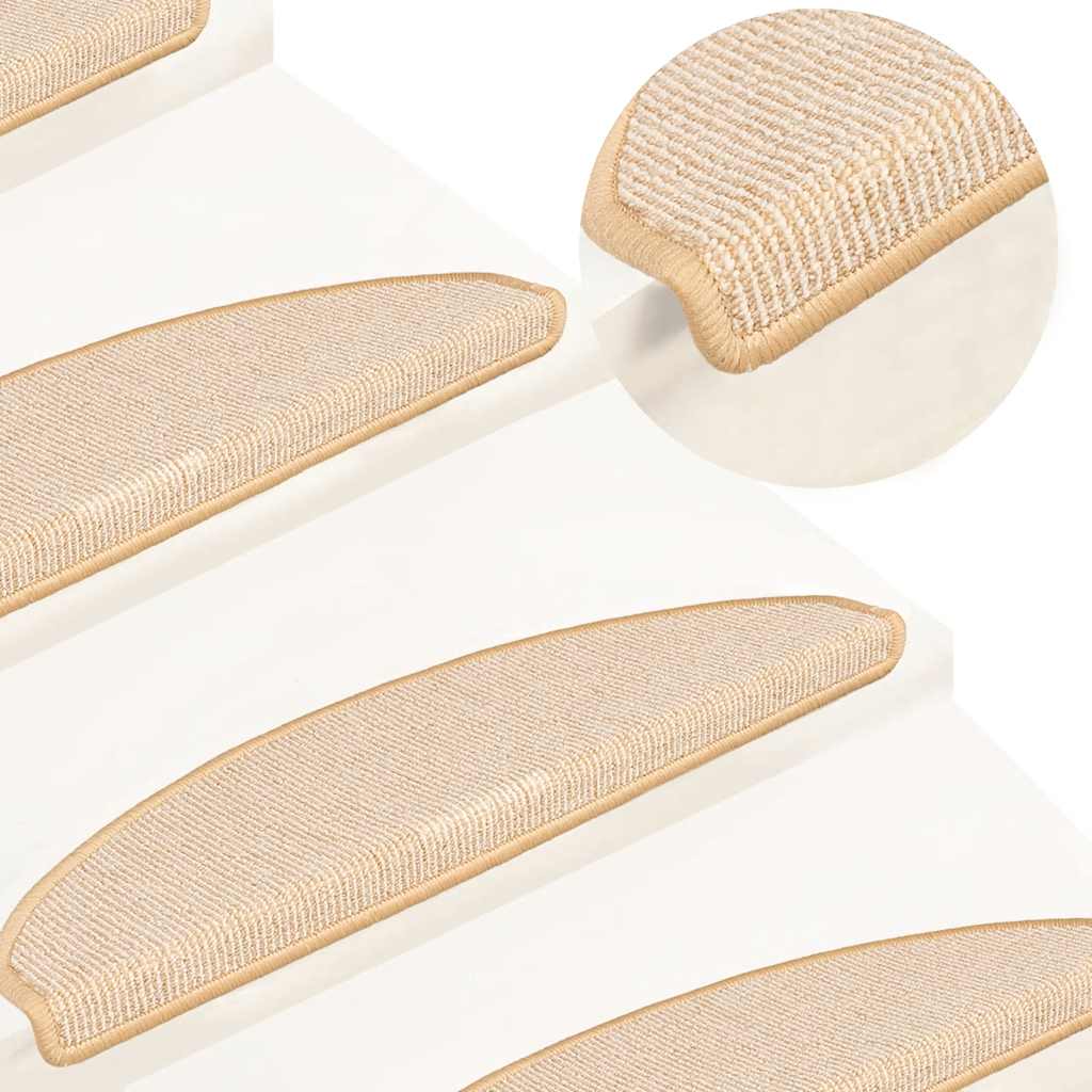Tappetini per scale 15 pz 65x21x4 cm Bianco e Marrone Semicircolari Grandi