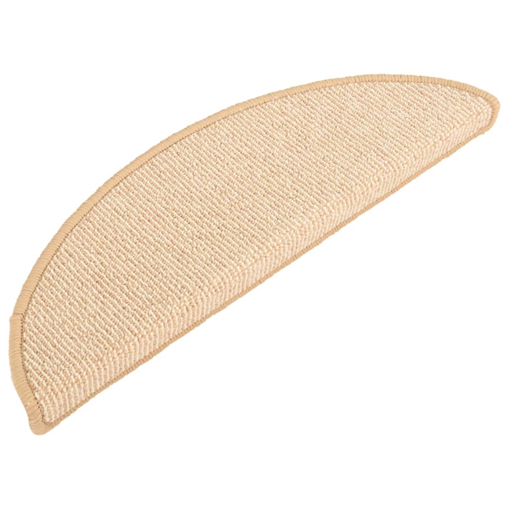 Tappetini per scale 15 pz 65x21x4 cm Crema Semicircolari Grandi