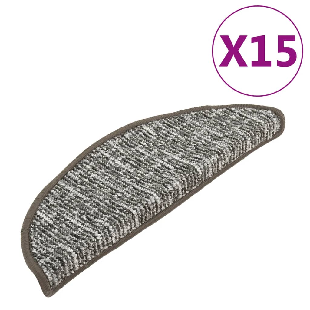 Tappetini per Scale 15 pz Antracite 65x21x4 cm