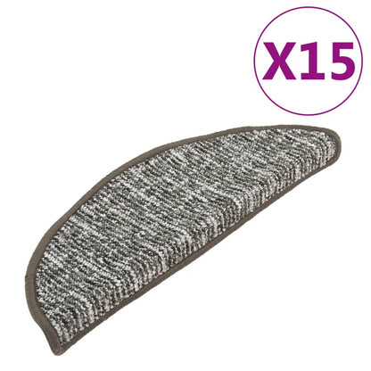 Tappetini per Scale 15 pz Antracite 65x21x4 cm