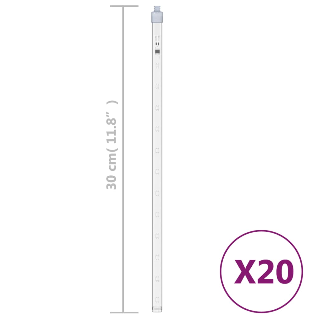 Luci Meteoriche 20pz 30cm Bianco Freddo 480 LED Interni Esterni
