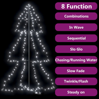 Albero di Natale a Cono 200 LED per Interni Esterni 98x150 cm