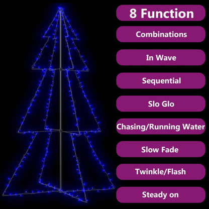 Albero di Natale a Cono 240 LED per Interni Esterni 118x180 cm