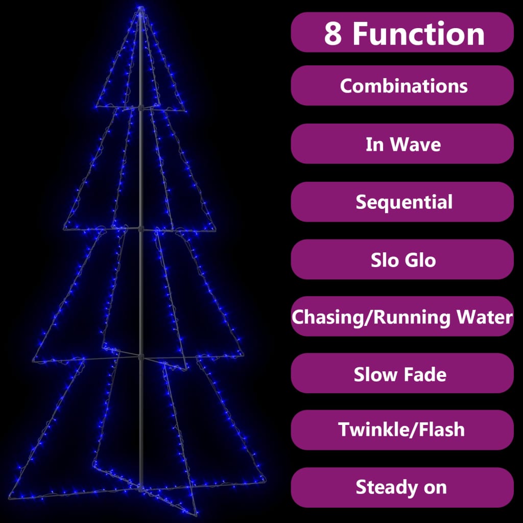 Albero di Natale a Cono 360 LED per Interni Esterni 143x250 cm