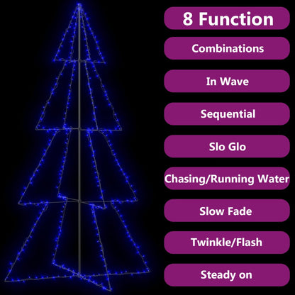 Albero di Natale a Cono 360 LED per Interni Esterni 143x250 cm