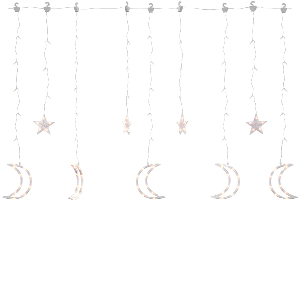Luci Fatate Stella e Luna con Telecomando 138 LED Bianco Caldo