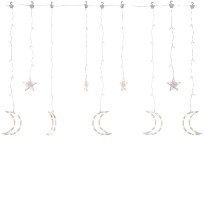 Luci Fatate Stella e Luna con Telecomando 138 LED Bianco Caldo
