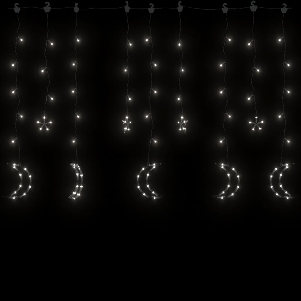 Luci Fatate Stella e Luna con Telecomando 138 LED Bianco Freddo
