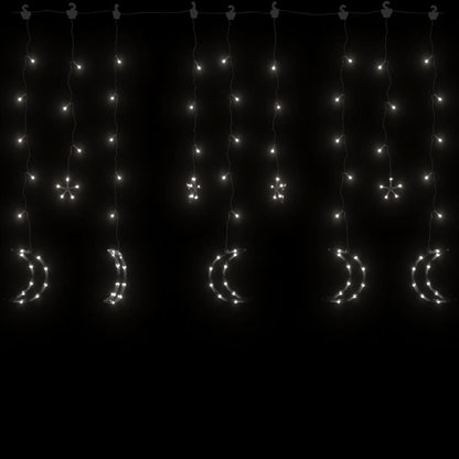 Luci Fatate Stella e Luna con Telecomando 138 LED Bianco Freddo