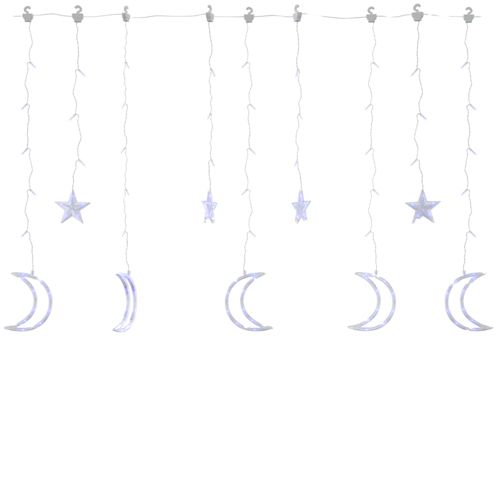 Luci Fatate Stella e Luna con Telecomando 138 LED Blu