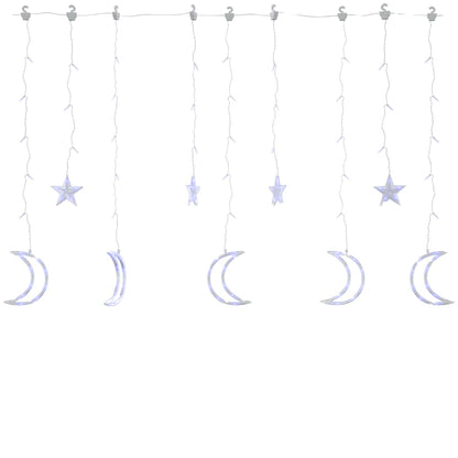 Luci Fatate Stella e Luna con Telecomando 138 LED Blu